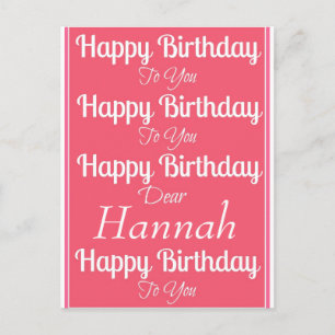 Carte postale Pink Happy Birthday Song