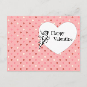 Carte postale Pink Happy Valentine Cupid