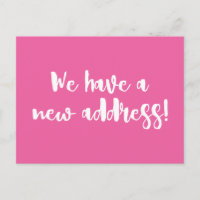 Pink Hot Minimaliste Nous Avons Déménagé Nouvelle