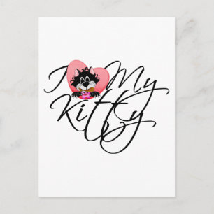 Carte Postale Pink I Love My Kitty Tshirts et cadeaux