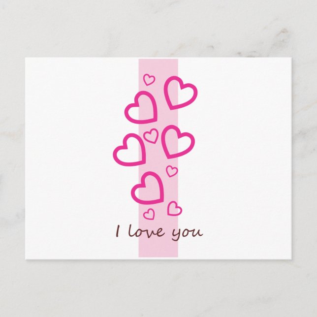 Carte Postale Pink Je t'aime (Devant)