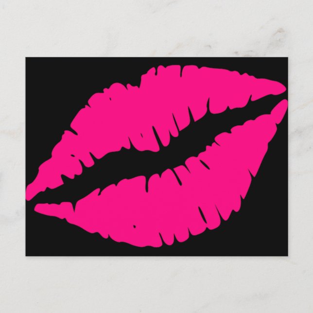 Carte Postale Pink lipstick baiser pop art (Devant)