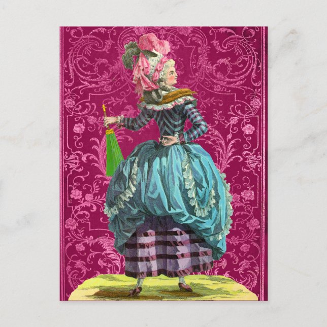 Carte Postale Pink Marie Antoinette Bonjour Accueil Amitié (Devant)