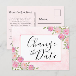 Carte Postale Pink Modifier la date de report de l'événement Fai