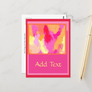 Carte Postale Pink, orange et jaune watercolors