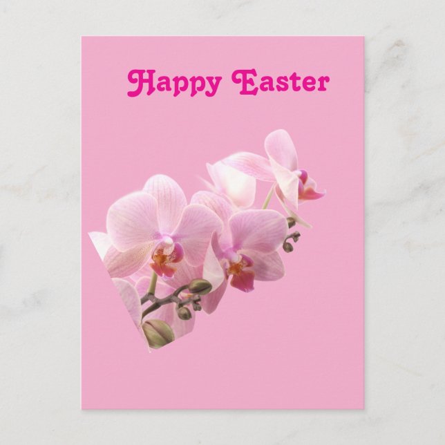 Carte Postale Pink Orchids “Happy Easter” (Devant)