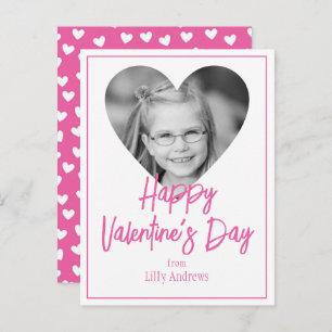 Carte Postale Pink Photo Heart Valentine's Day Cards