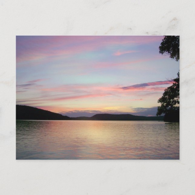 Carte Postale Pink Skies la nuit ! au-dessus du lac Sunapee (Devant)