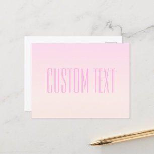 Carte Postale Pink to Peach Sunset Ombre avec texte personnalisa