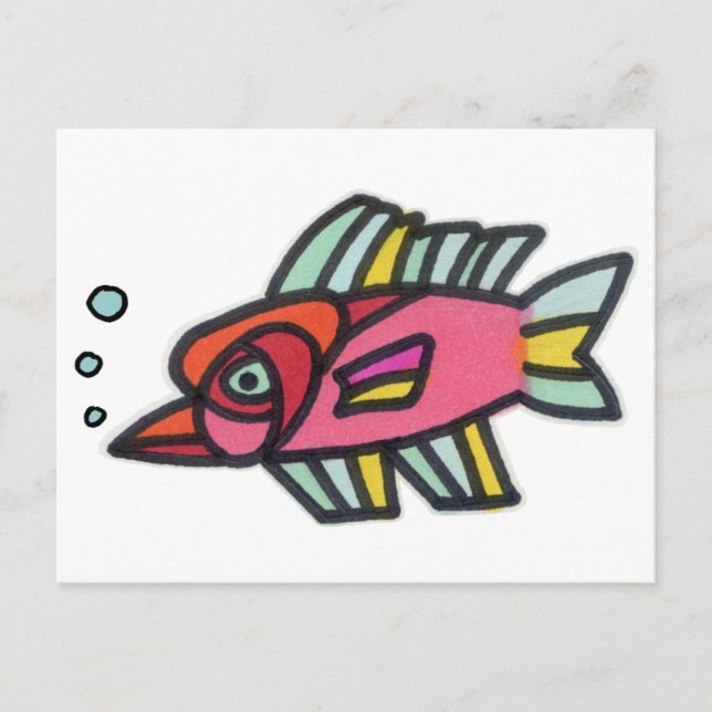 Carte Postale Pinknotes du poisson rouge (Devant)