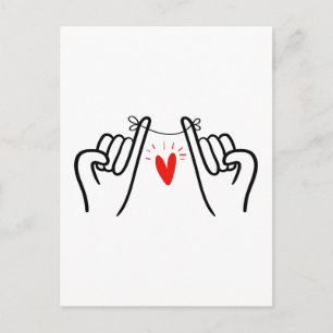 Carte Postale Pinky Promesse empreinte main, Couple art imprimer