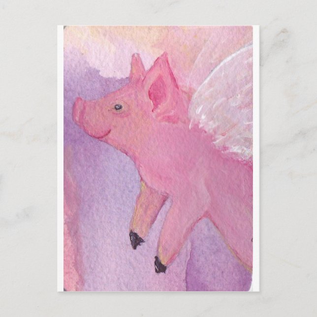 Carte Postale Pinky the Flying Pig - When Pigs Fly (Devant)