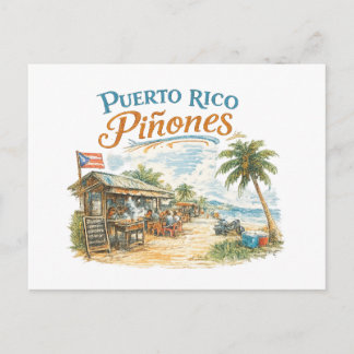 Carte Postale Piñones Porto Rico Art Vintage