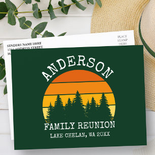 Carte Postale Pins de Réunion Famille Sunset Green