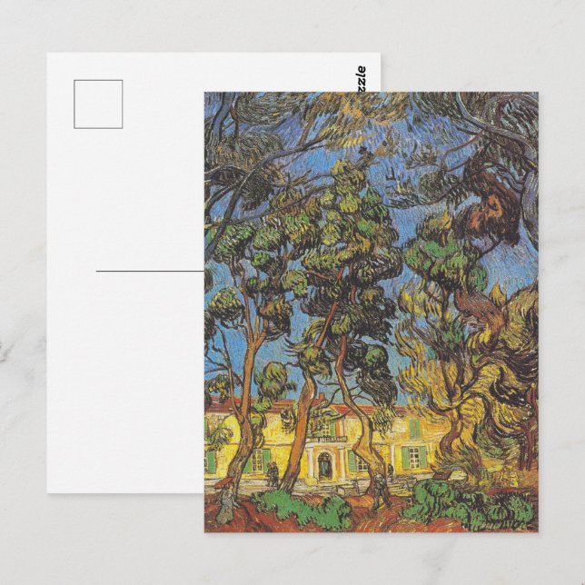 Carte Postale Pins de Van Gogh - Art de jardin classique (Devant / Derrière)