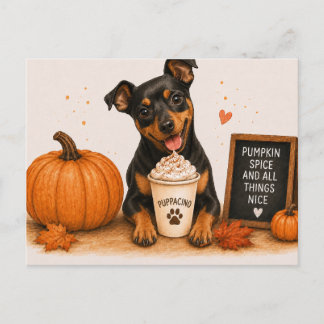 Carte Postale Pinscher Nain Invitant Pumpkin Spice