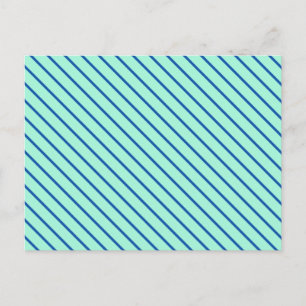 Carte Postale Pinstripes diagonales - aqua et marine