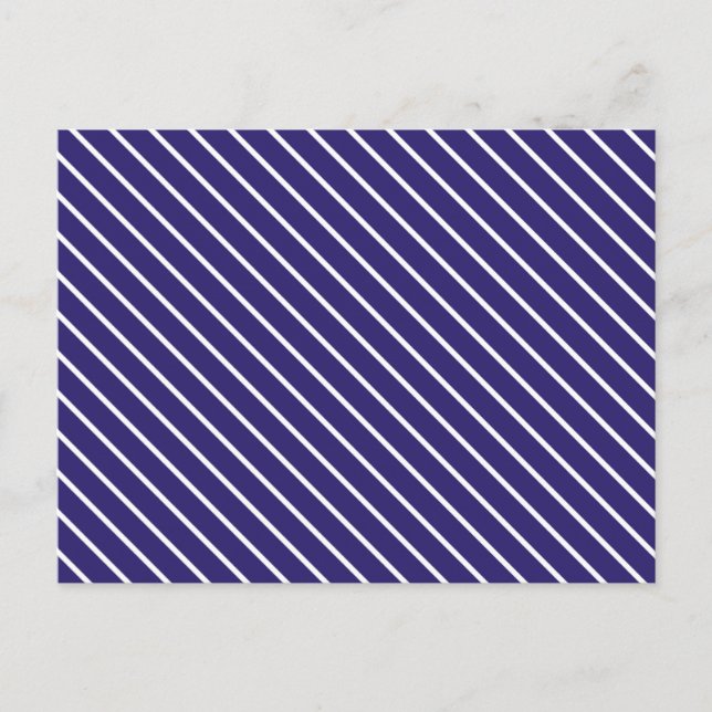 Carte Postale Pinstripes diagonales - bleu marine et blanc (Devant)