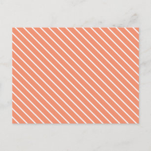 Carte Postale Pinstripes diagonales - corail orange et blanc
