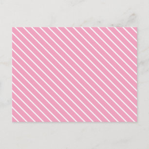 Carte Postale Pinstripes diagonales - rose coquille et blanc