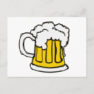 Carte Postale Pinte de bière style dessin animé