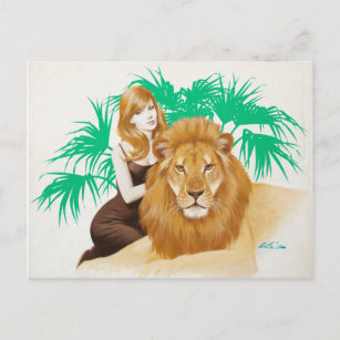 Carte Postale PinUp Lion