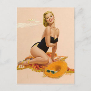 Carte Postale PinUp Sunbather