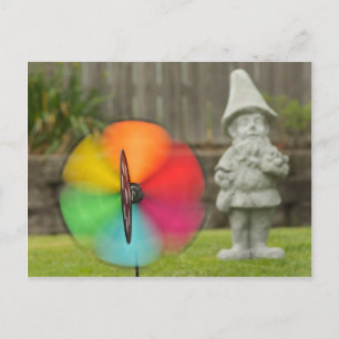 Carte postale Pinwheel et Garden Gnome