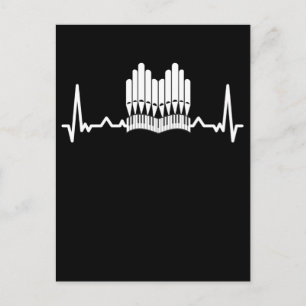 Carte Postale Pipe Organ Heartbeat Church Music Organiste
