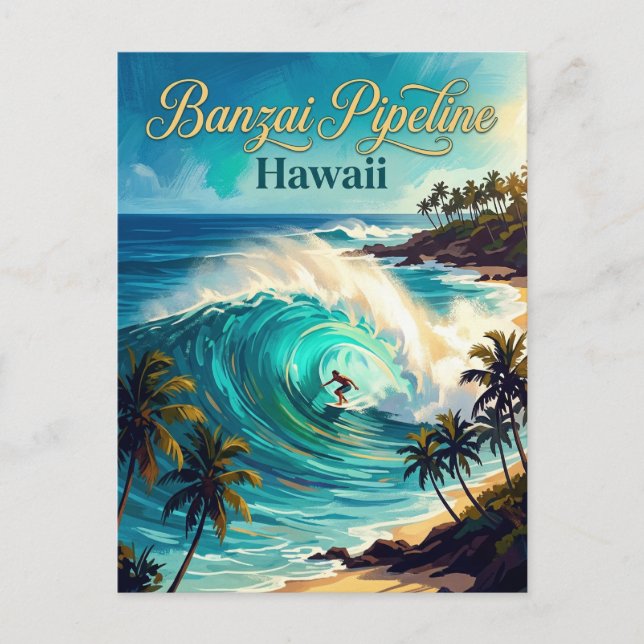 Carte Postale Pipeline Hawaii (Devant)