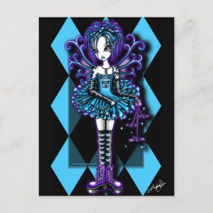 Carte postale "Piper" Harlequin Turquoise Dragonfl