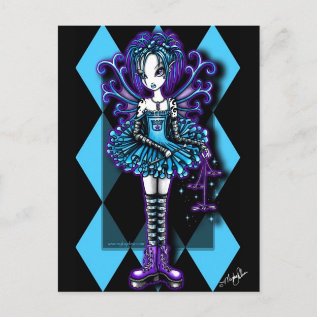 Carte postale "Piper" Harlequin Turquoise Dragonfl (Devant)