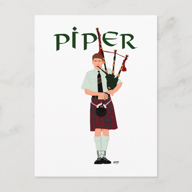 Carte Postale PIPER Red Plaid (Devant)