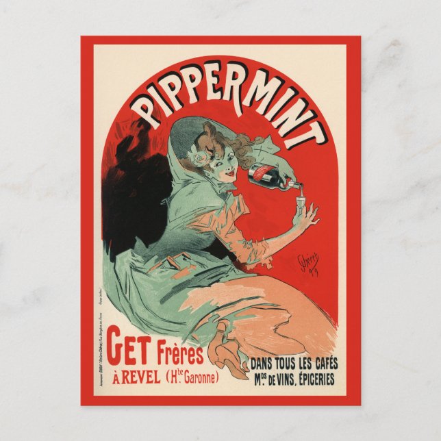 Carte Postale Pippermint, Jules Chéret (Devant)