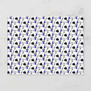 Carte Postale Pique Blackjack Bleu Grand