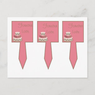 Carte Postale Pique-nique de gâteau rose/Brown Mariage