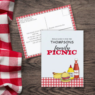 Carte Postale Pique-nique Estival Mignon Barbecue à la Mode Fant