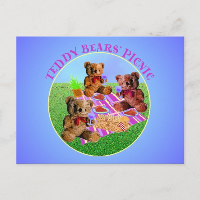 Carte Postale Pique-nique nounours (Devant)