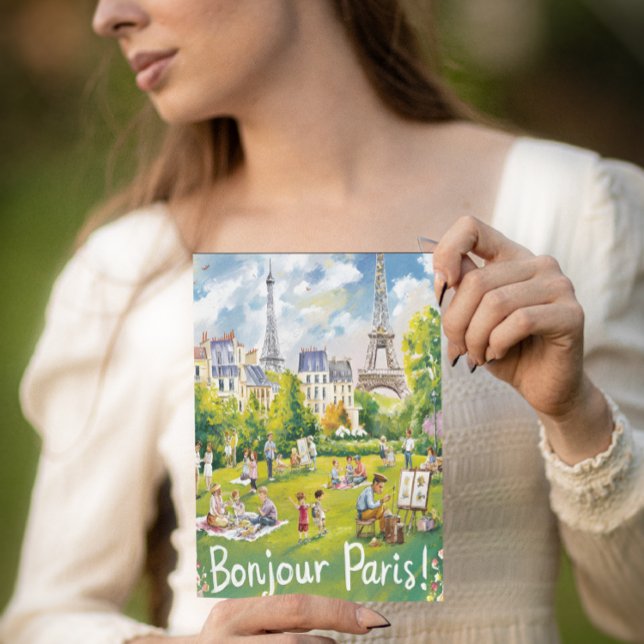 Carte Postale Pique-Nique Parisien Sous La Tour Eiffel (Créateur téléchargé)