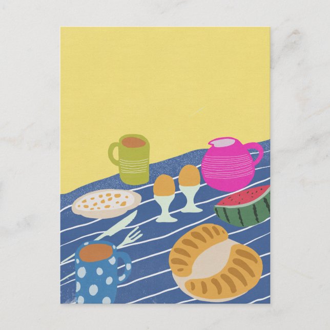 Carte Postale Pique-nique petit-déjeuner (Devant)