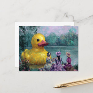 Carte Postale Pique-nique surréaliste avec un canard géant