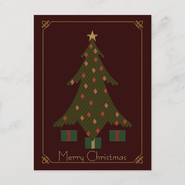 Carte postale piquée de Noël (Devant)