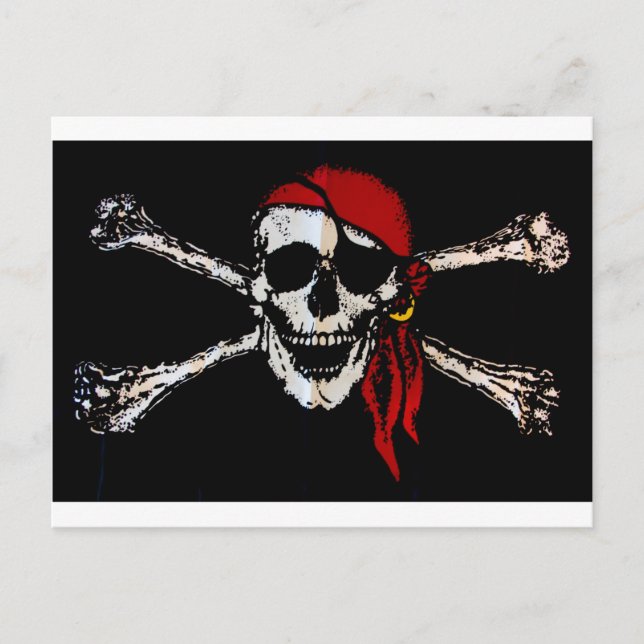 Carte Postale Pirate Crâne Et Crossbones (Devant)