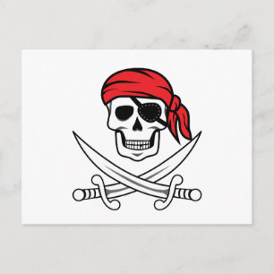 Carte Postale Pirate crâne et os croisés