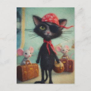 Carte Postale Pirate de chat et souris