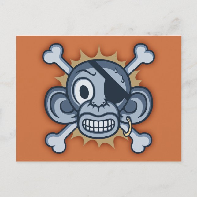 Carte Postale Pirate de singe bleu (Devant)