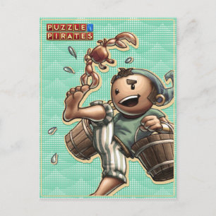 Carte postale pirate et crabe