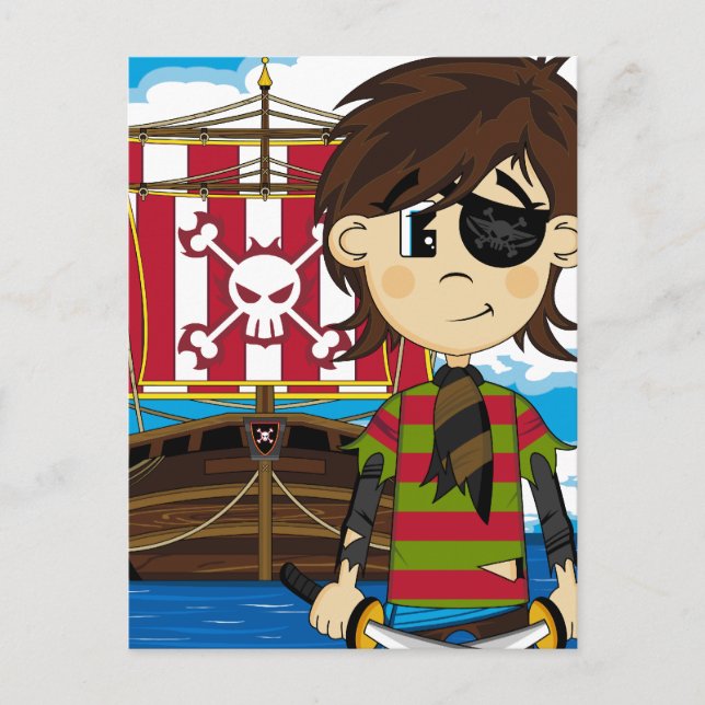 Carte postale Pirate et expédition (Devant)