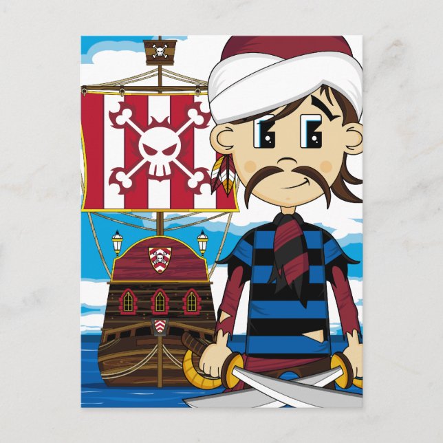 Carte postale Pirate et expédition (Devant)