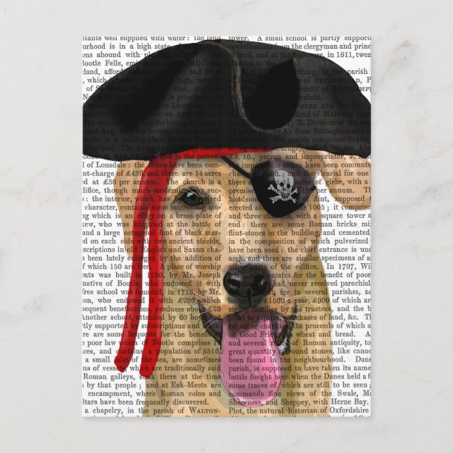 Carte Postale Pirate jaune du Labrador 2 (Devant)